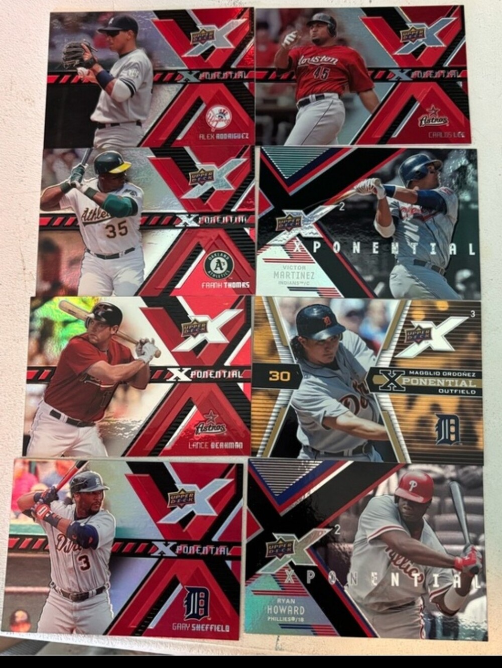 2008 Upper Deck X card lot - Ichiro, Pujols, Ortiz, Chipper, A-Rod, Frank Thomas